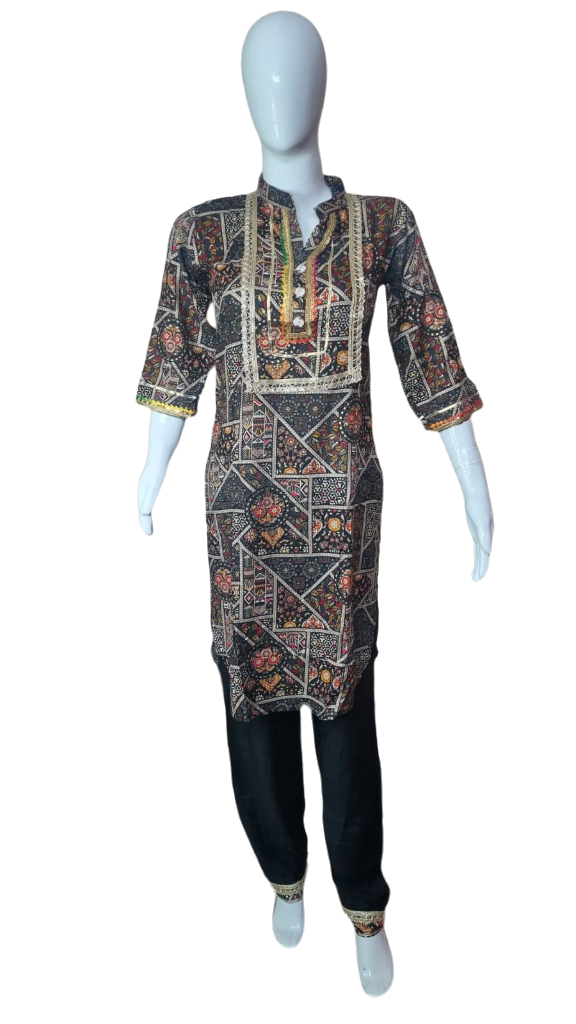 Straight collar afghani kurta